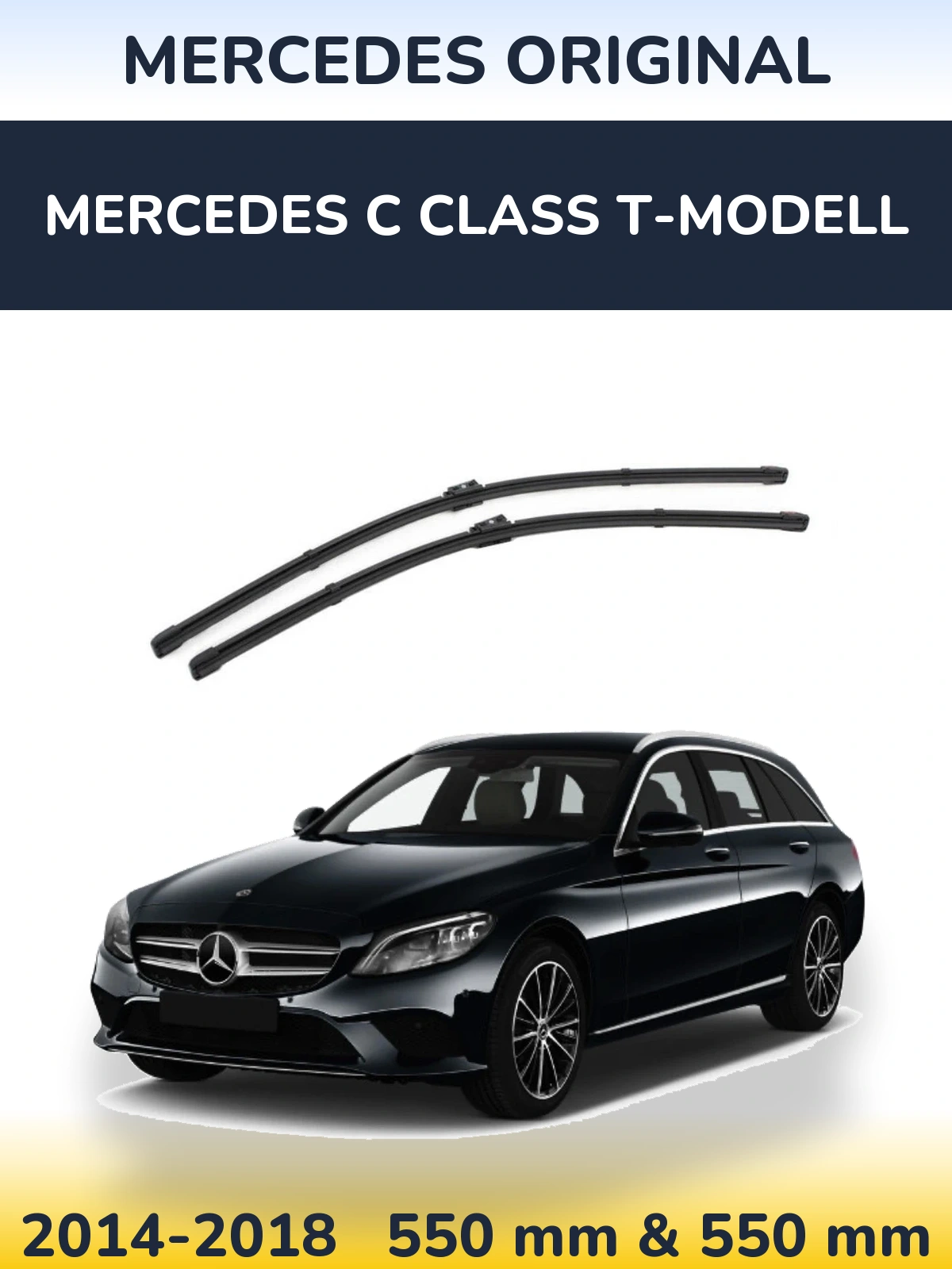 Front wiper blade set Mercedes OEM Mercedes Original 550 & 550 mm for Mercedes C Class T-Mudell 2014-2018