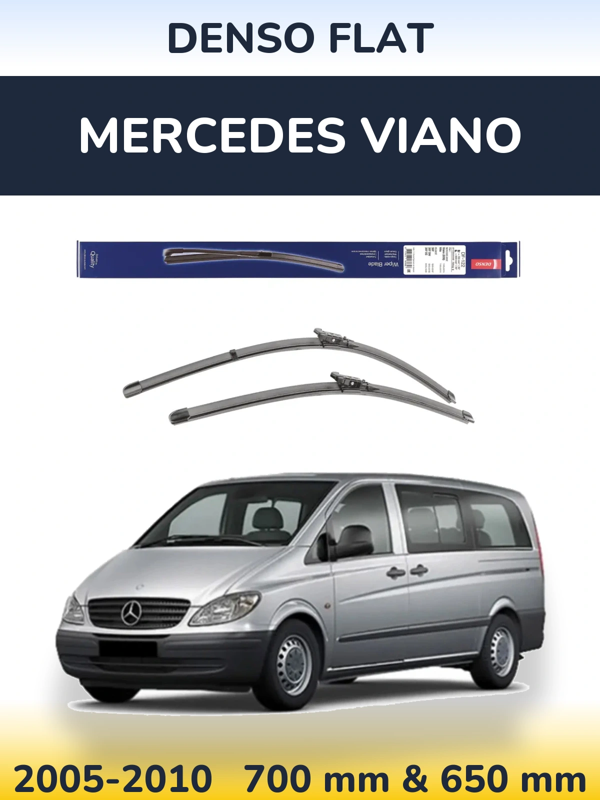 Комплект передніх щіток Denso Flat 700 & 650 мм для Mercedes Viano 2005-2010