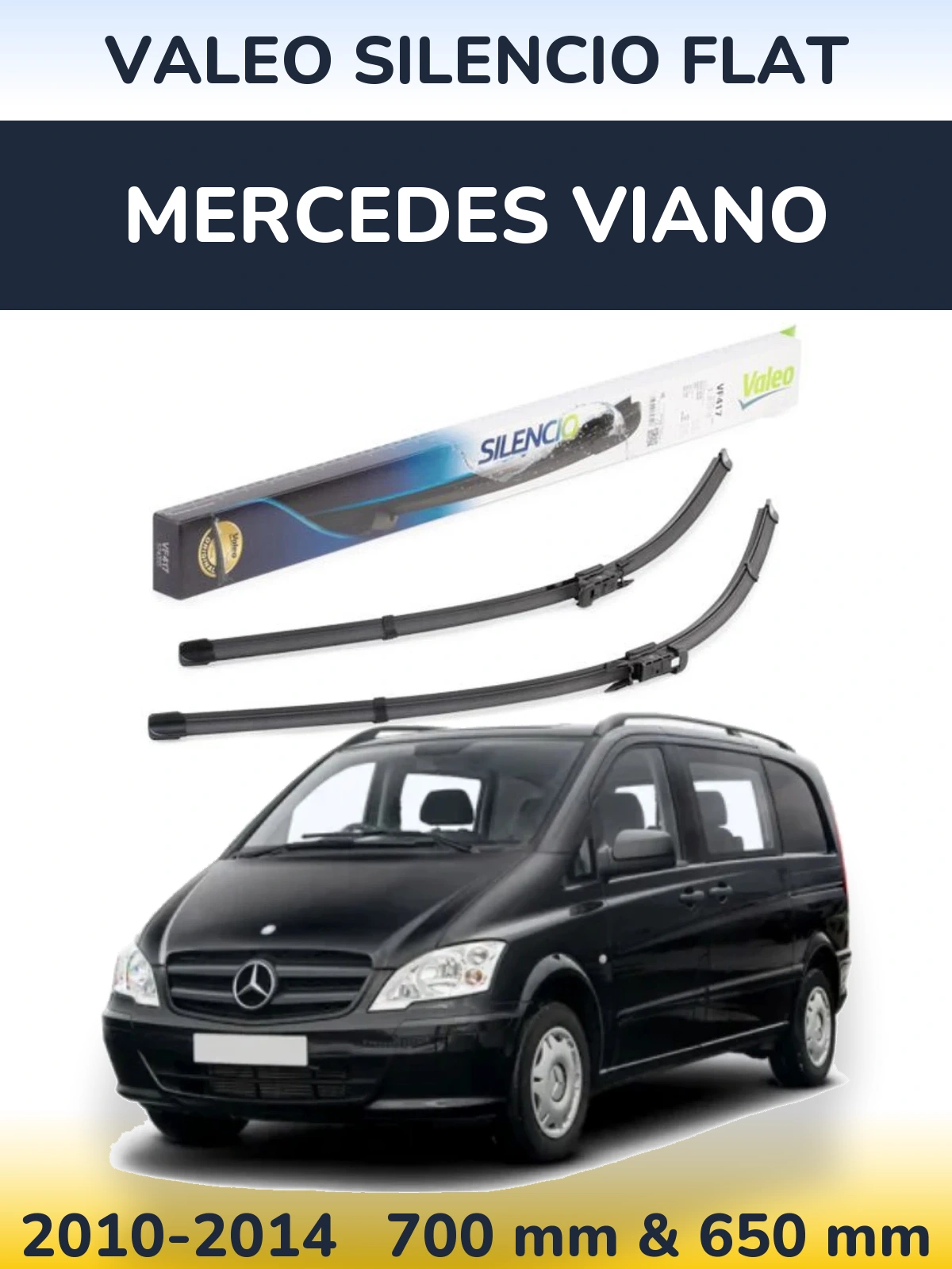 Комплект передних дворников Valeo Silencio Flat 700 & 650 мм для Mercedes Viano 2010-2014