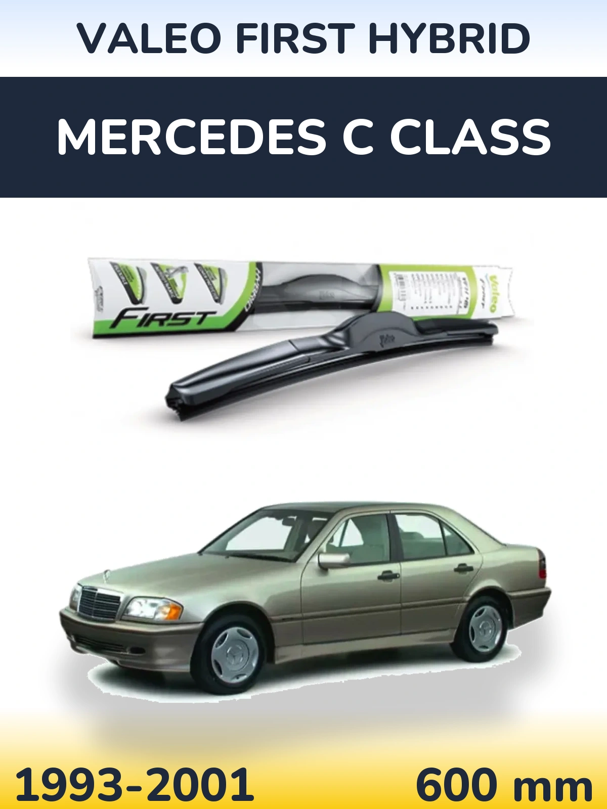 Передний дворник Valeo First Hybrid 600 мм для Mercedes C Class 1993-2001