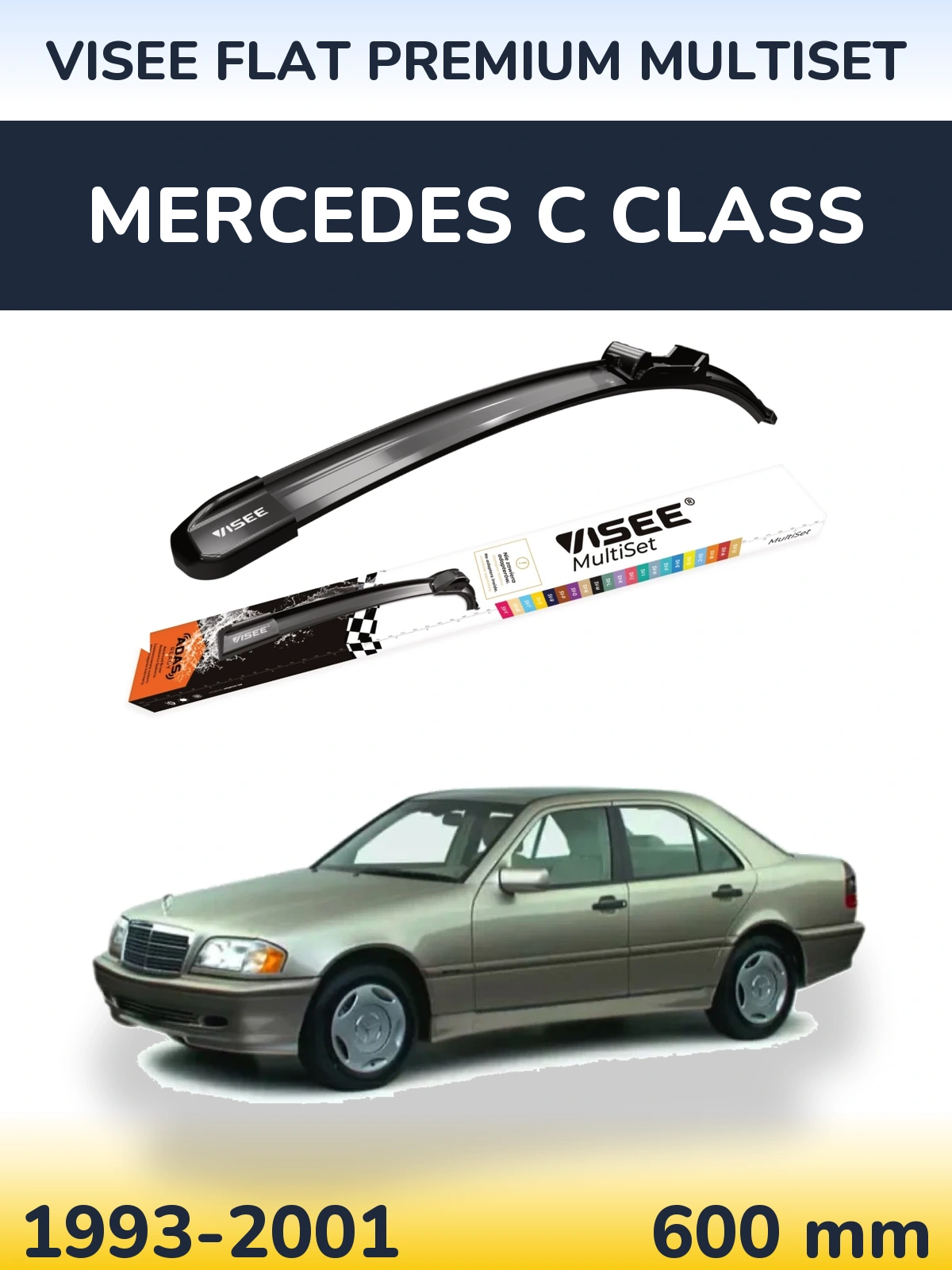 Передня щітка VISEE FLAT PREMIUM MultiSet 600 мм для Mercedes C Class 1993-2001