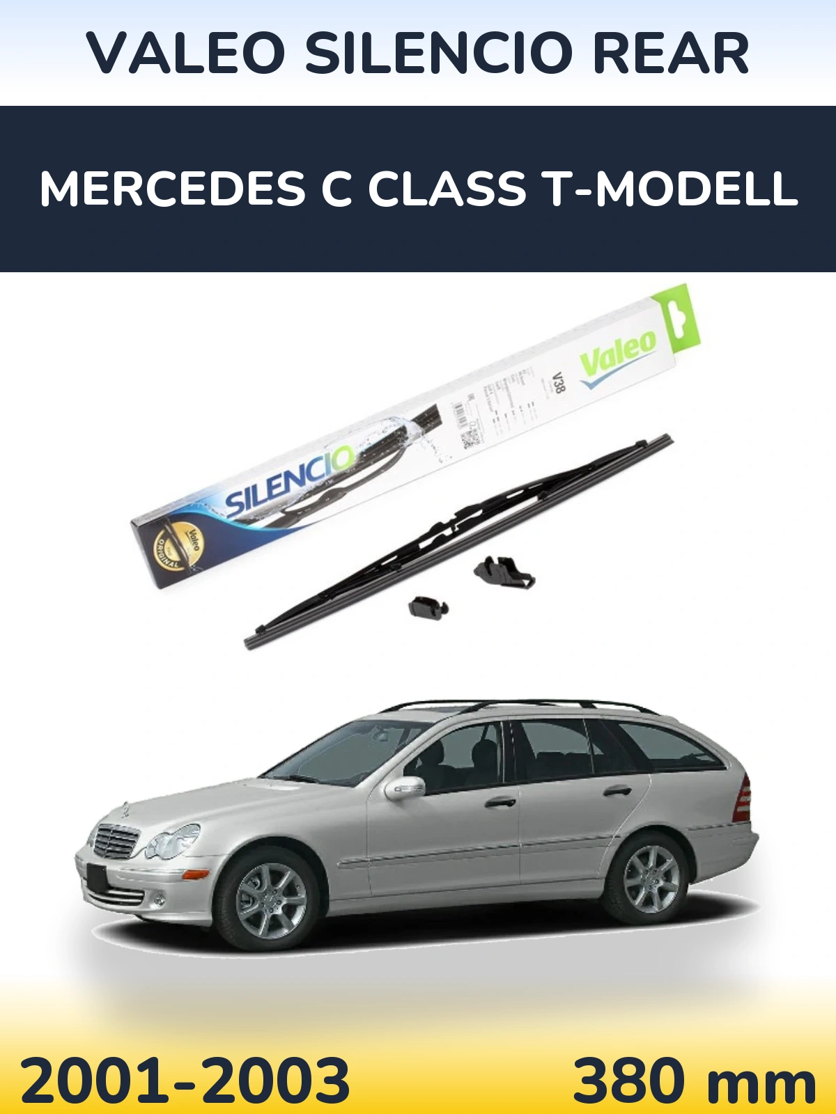 Rear wiper blade Valeo Silencio Rear 380 mm for Mercedes C Class T-Mudell 2001-2003