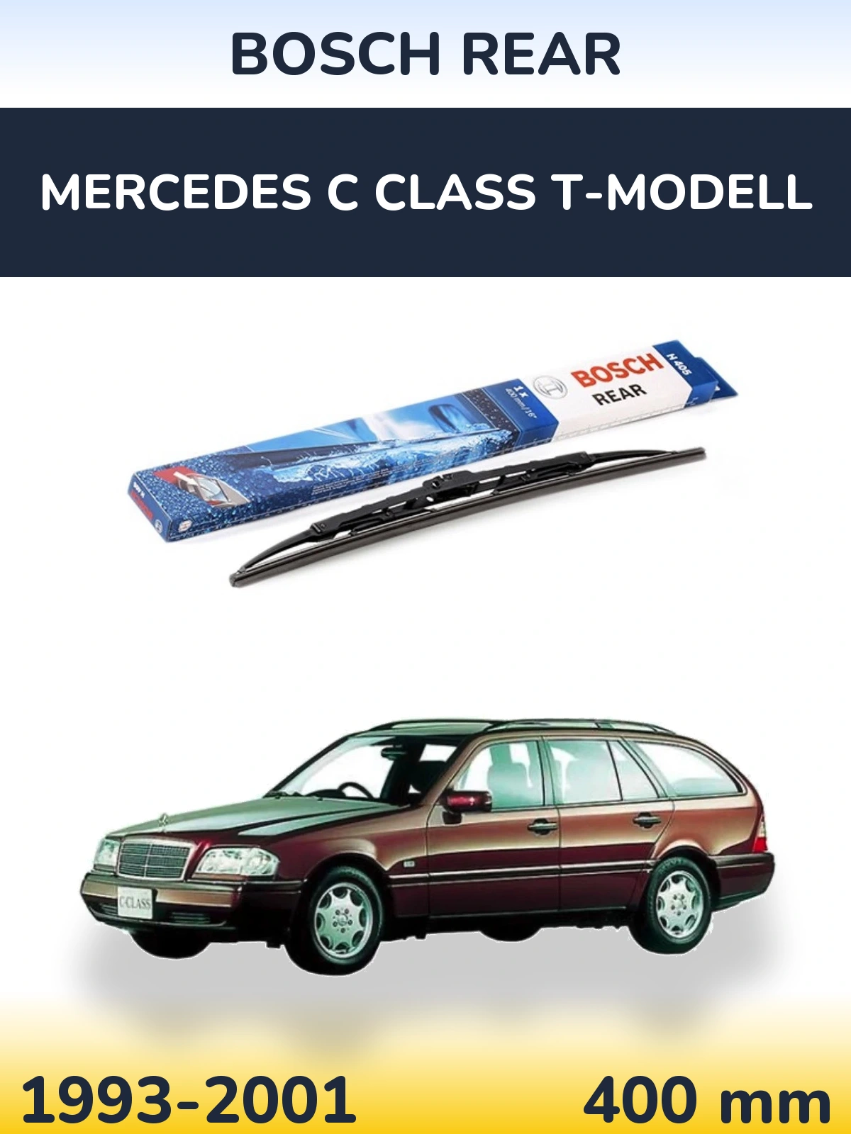 Rear wiper blade BOSCH Rear 380 mm for Mercedes C Class T-Mudell 1993-2001