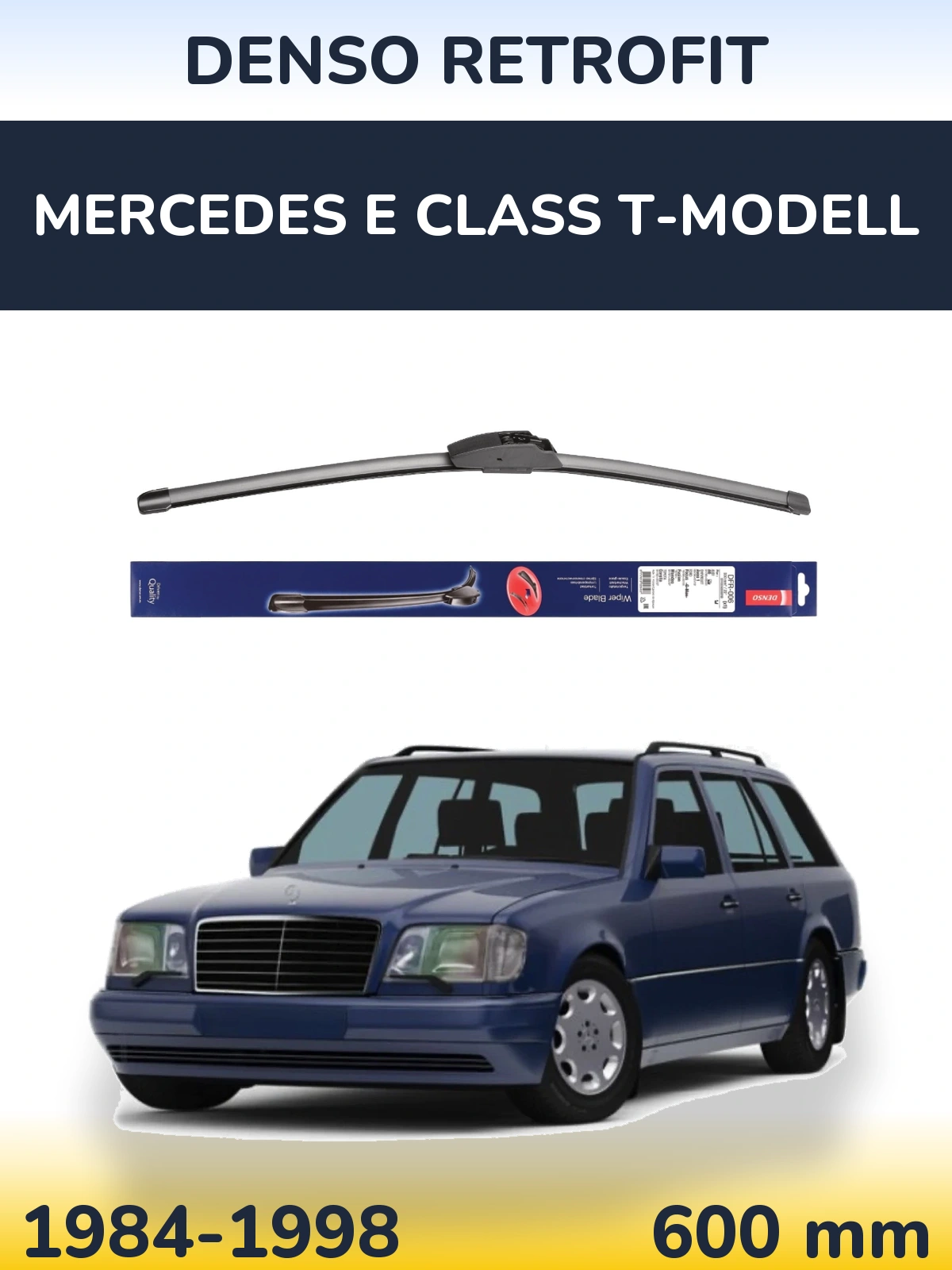 Front wiper blade Denso Retrofit 600 mm for Mercedes E Class T-Mudell 1984-1998