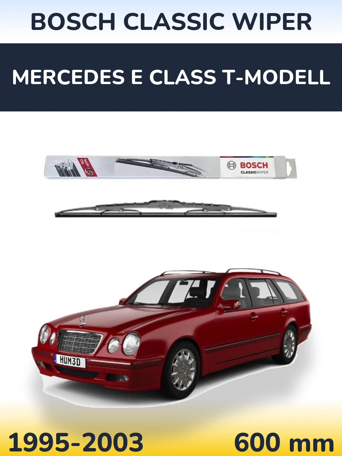 Передня щітка BOSCH Classic Wiper 600 мм для Mercedes E Class T-Модельl 1995-2003