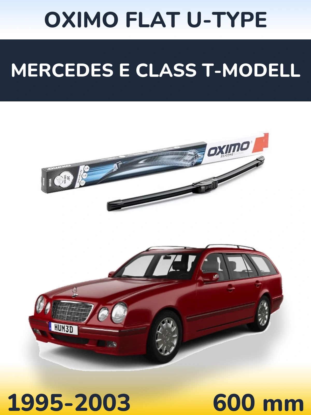 Front wiper blade Oximo Flat U-type 600 mm for Mercedes E Class T-Mudell 1995-2003