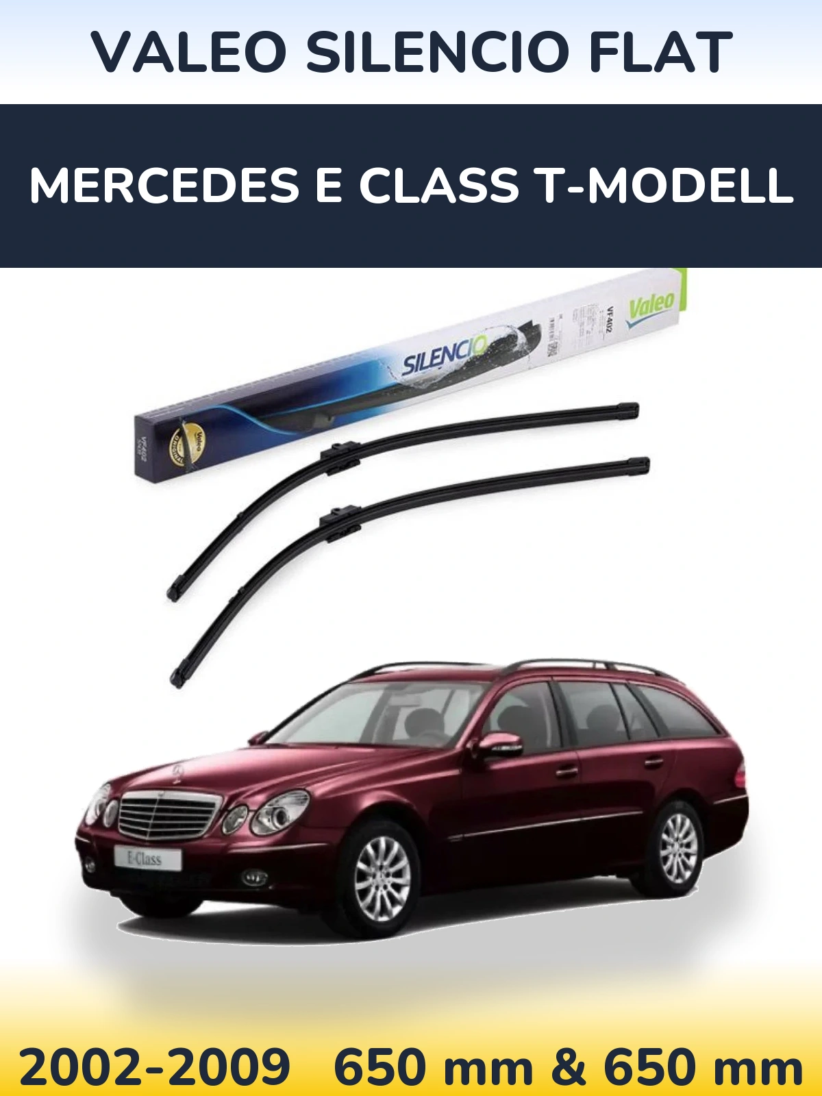 Комплект передніх щіток Valeo Silencio Flat 650 & 650 мм для Mercedes E Class T-Модельl 2002-2009