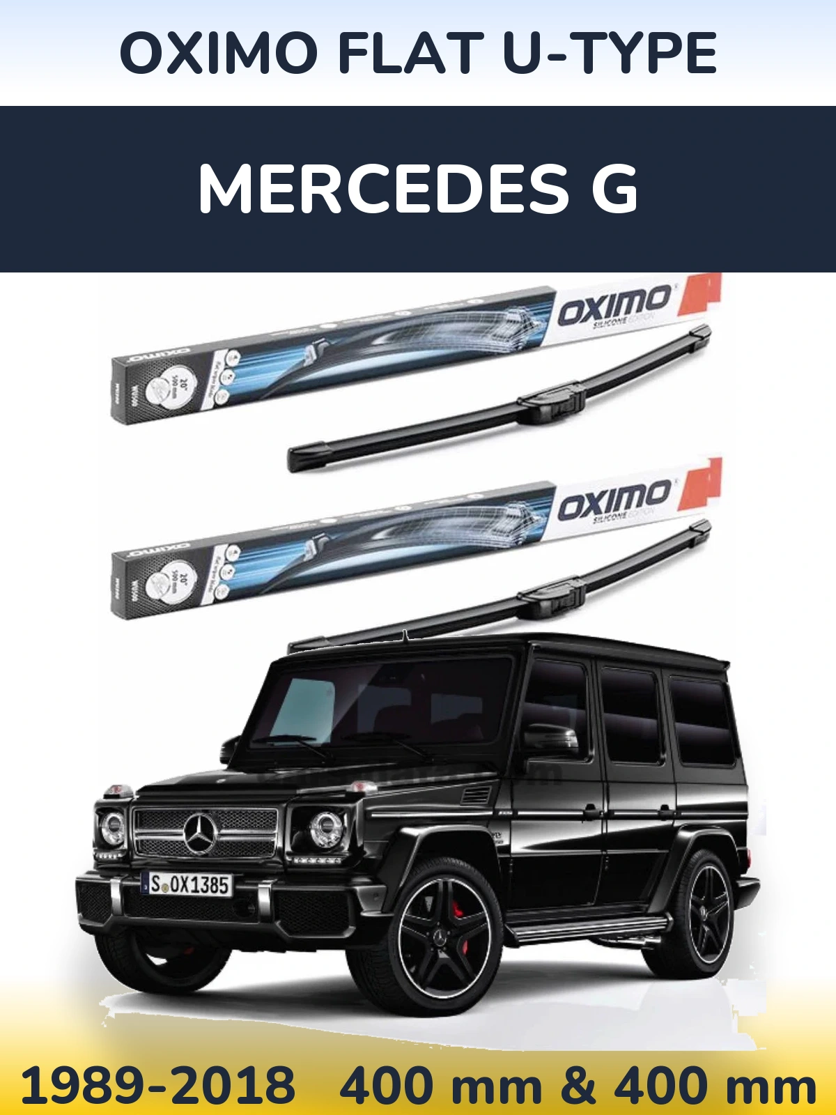Комплект передних дворников Oximo Flat U-type 400 & 400 мм для Mercedes G 1989-2018