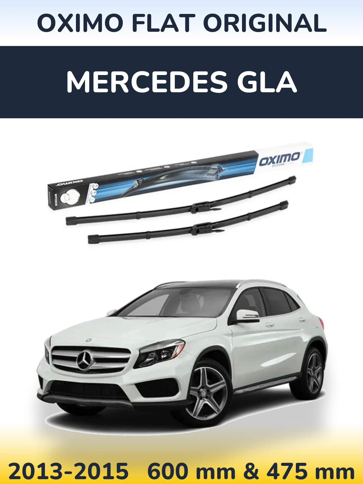 Комплект передніх щіток Oximo Flat Original 600 & 475 мм для Mercedes GLA 2013-2015