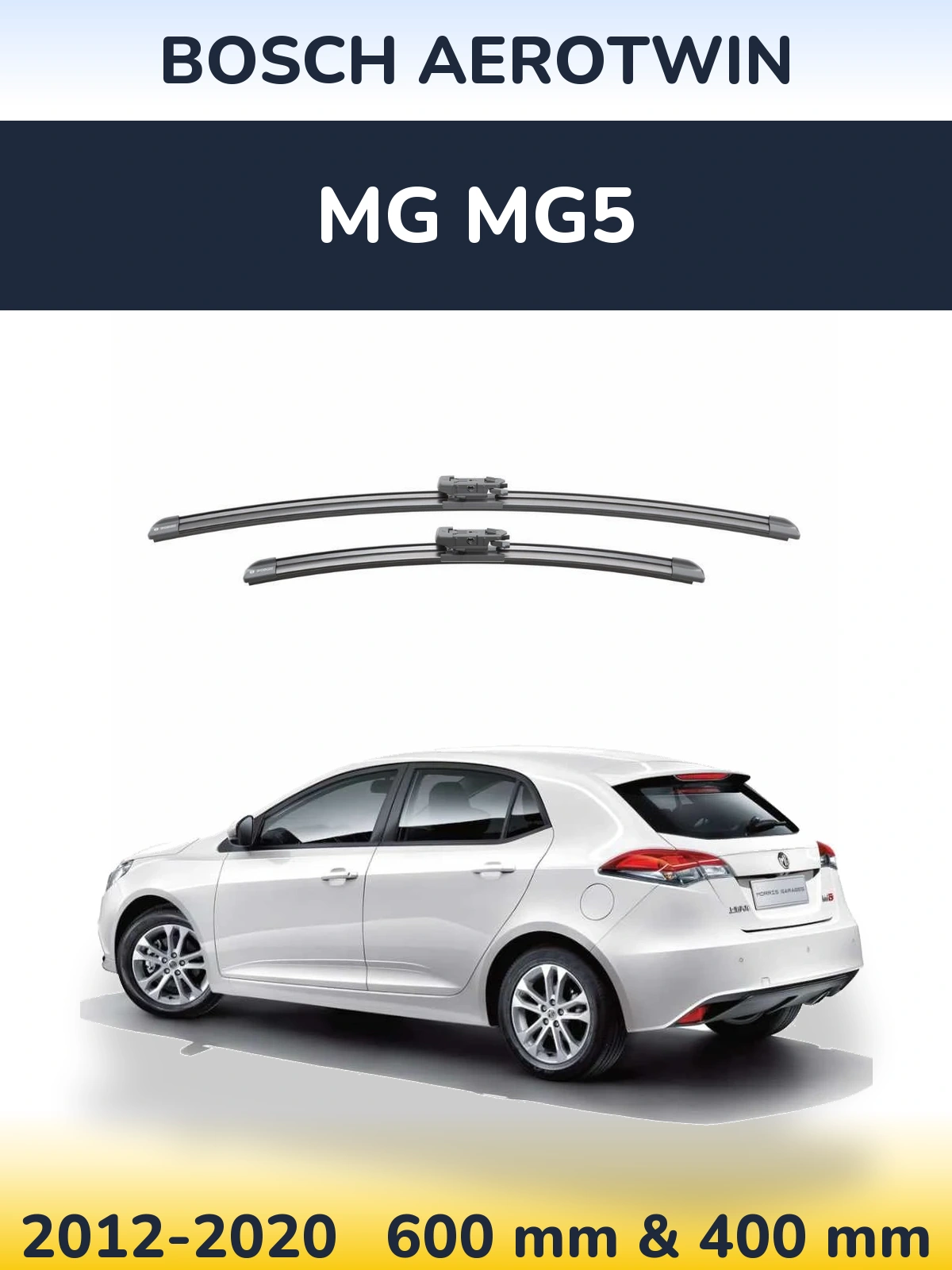 Комплект передніх щіток BOSCH AeroTwin 600 & 400 мм для MG MG5 2012-2020