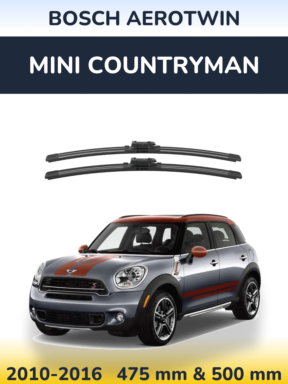 Комплект передних дворников BOSCH AeroTwin 475 & 500 мм для MINI Countryman 2010-2016