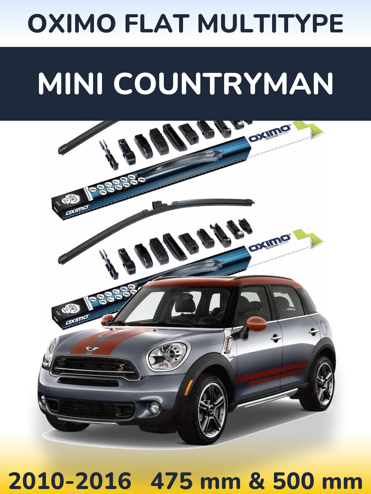 Комплект передніх щіток Oximo Flat MultiТипe 475 & 500 мм для MINI Countryman 2010-2016