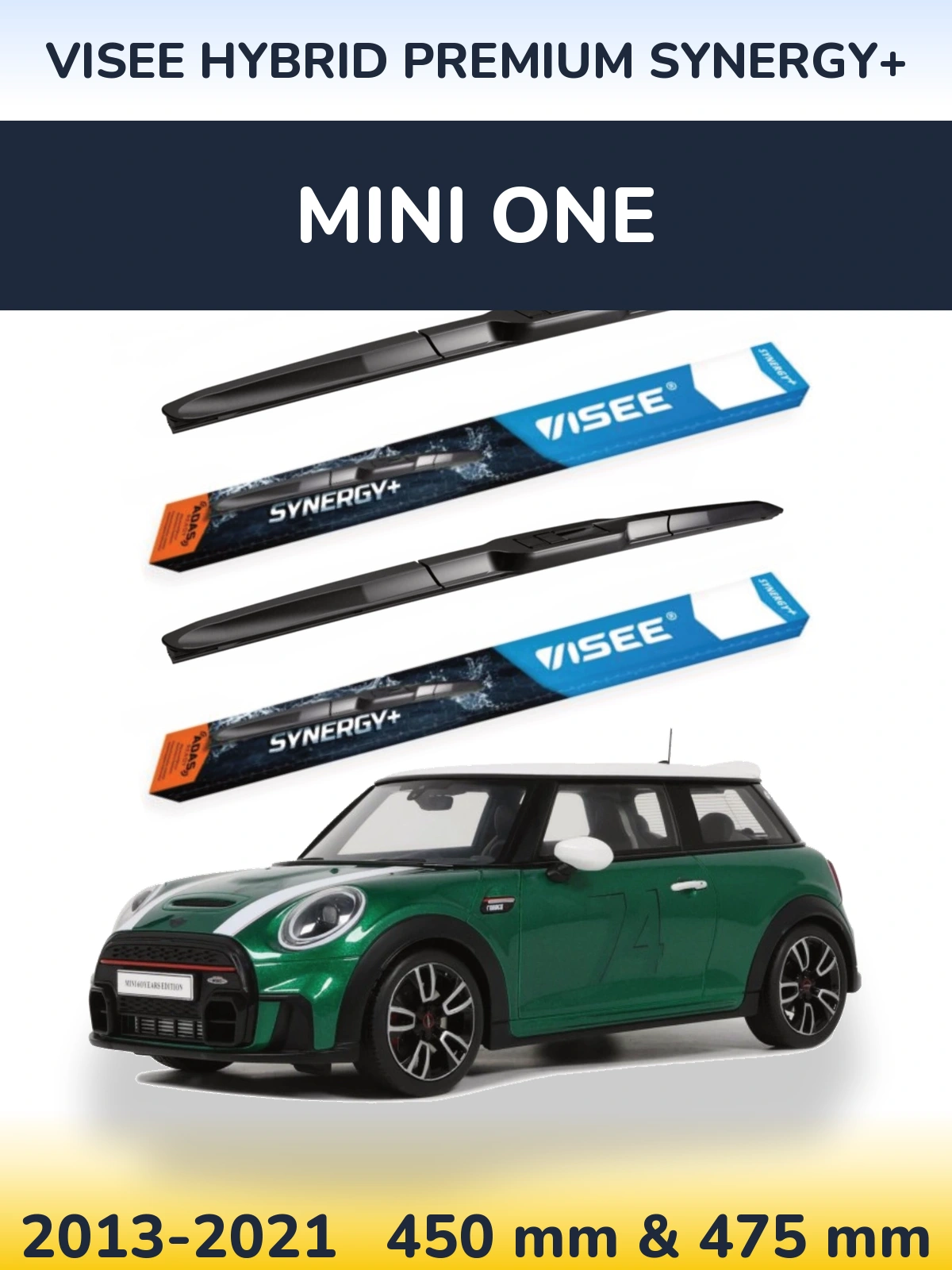 Комплект передних дворников VISEE HYBRID PREMIUM SYNERGY+ 450 & 475 мм для MINI One 2013-2021