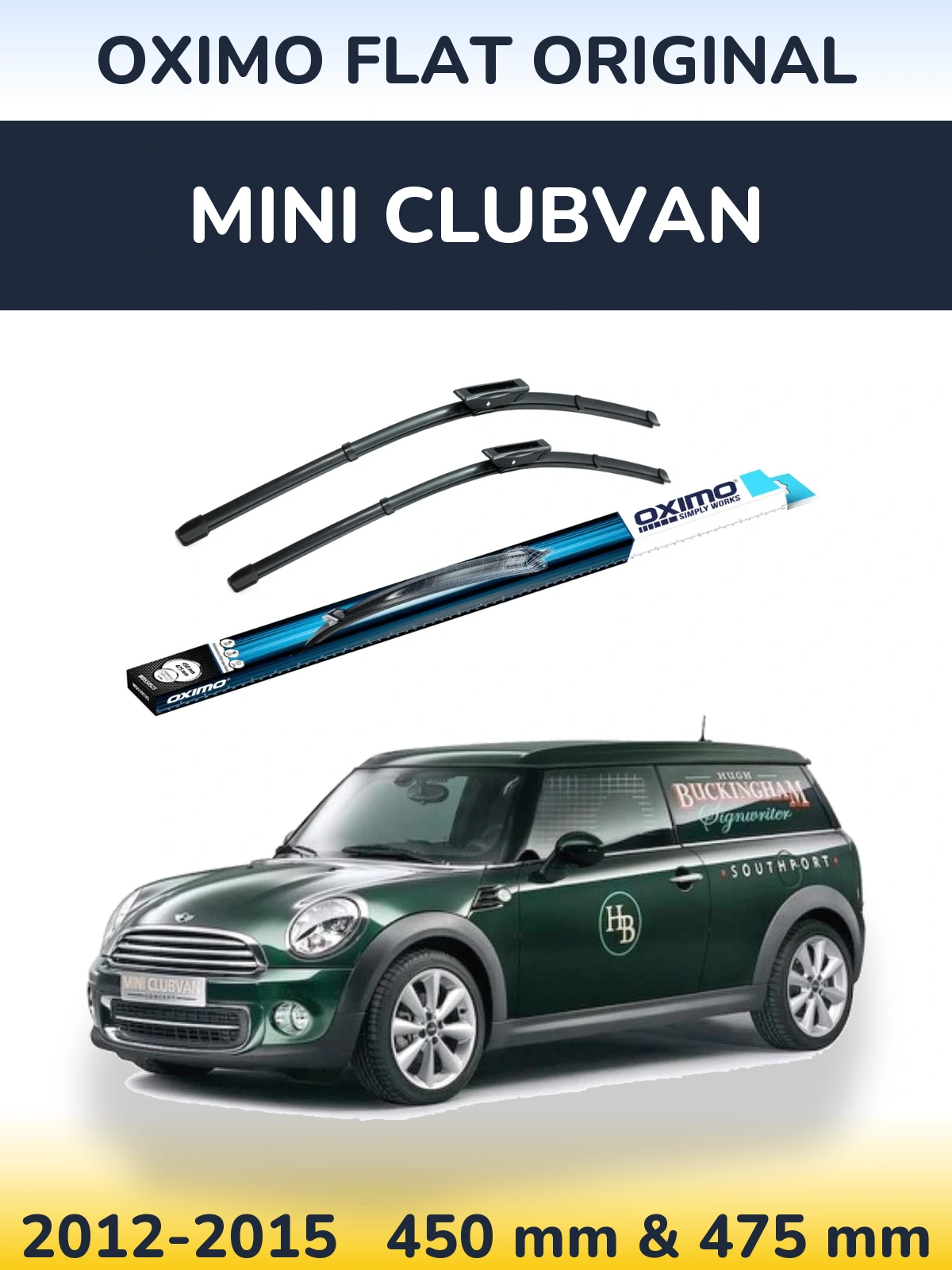 Комплект передніх щіток Oximo Flat Original 450 & 475 мм для MINI Clubvan 2012-2015
