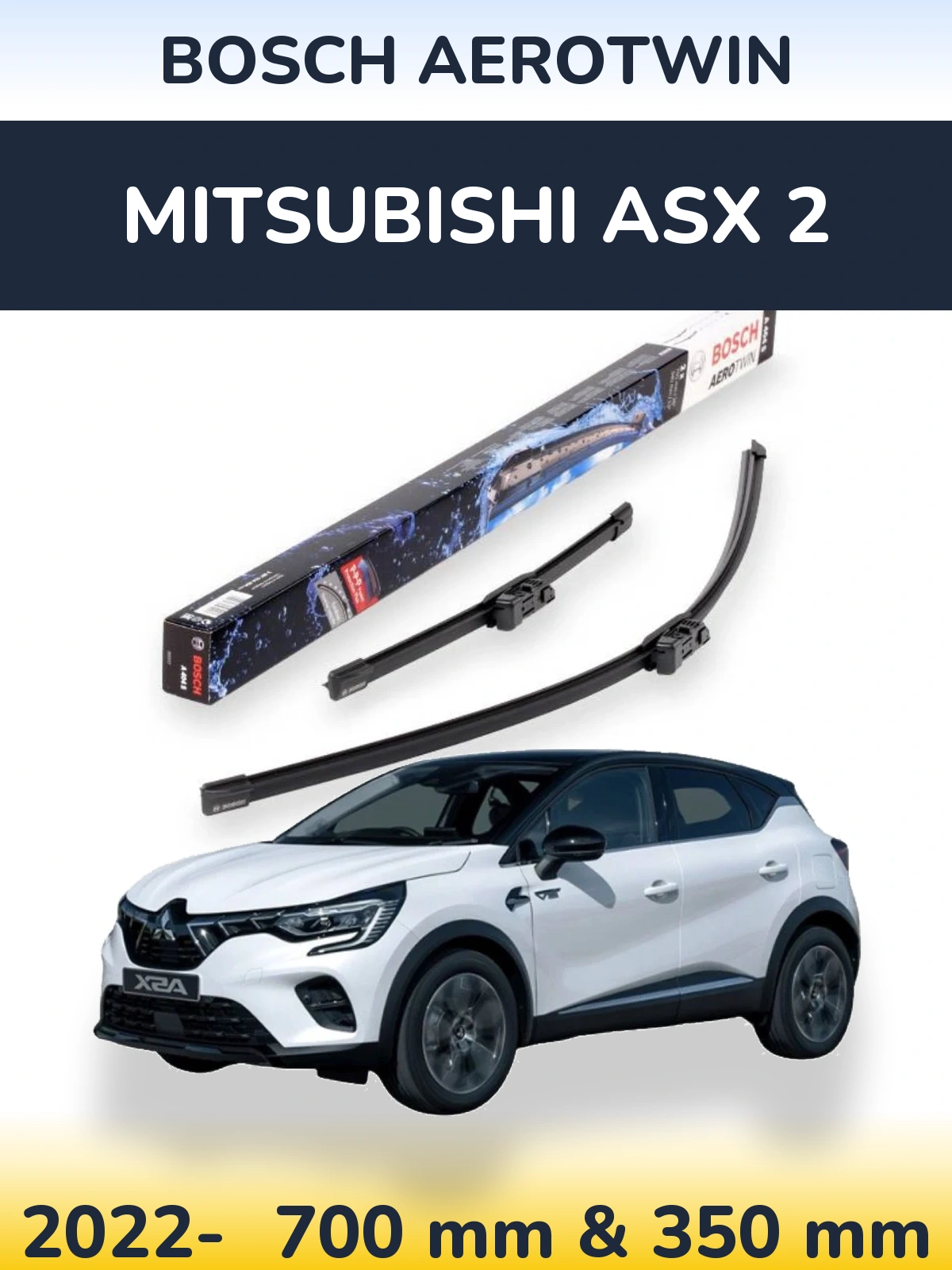 Комплект передніх щіток BOSCH AeroTwin 700 & 350 мм для Mitsubishi ASX 2 2022-2026
