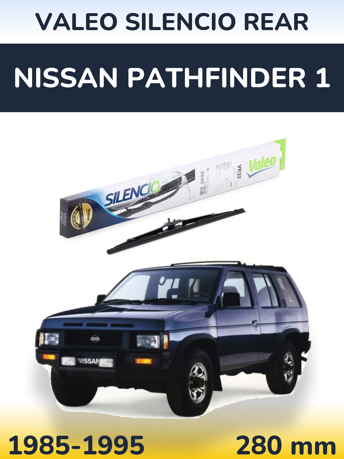 Задний дворник Valeo Silencio Rear 280 мм для Nissan Pathfinder 1 1985-1995