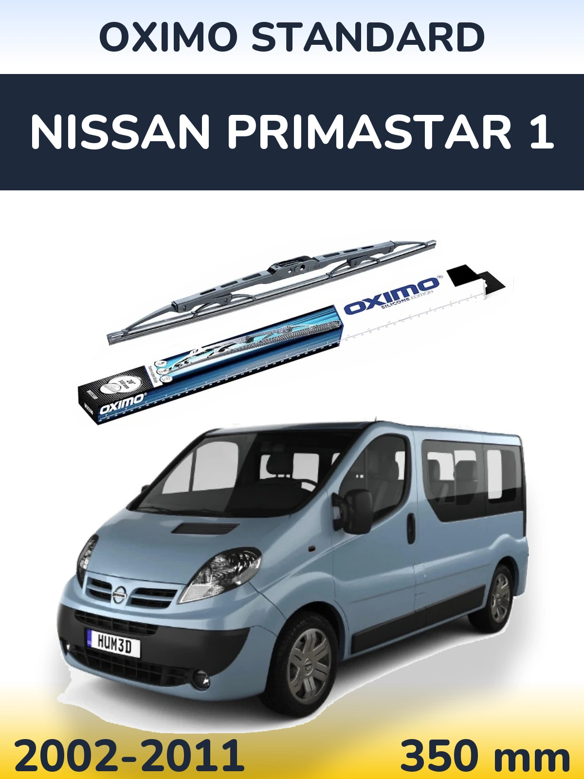 Задний дворник Oximo Standard 350 мм для Nissan Primastar 1 2002-2011