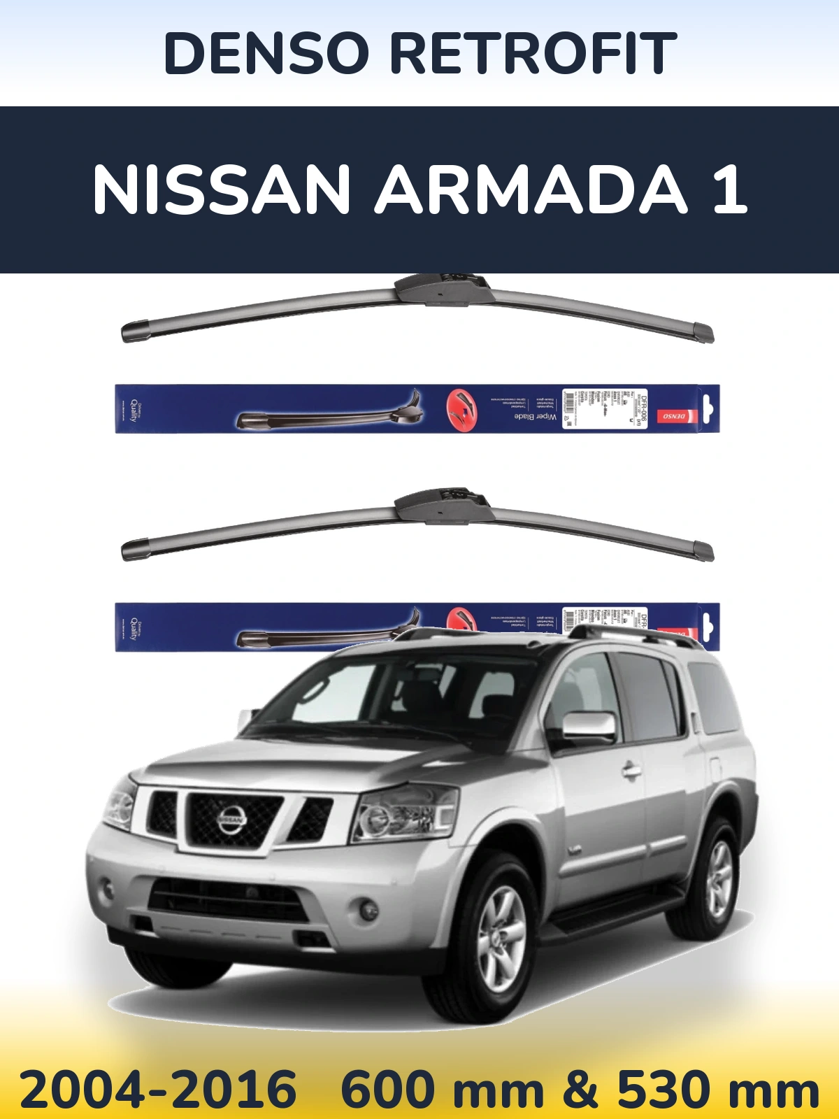 Комплект передних дворников Denso Retrofit 600 & 530 мм для Nissan Armada 1 2004-2016