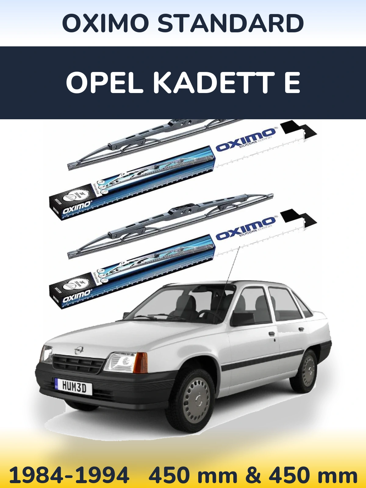 Комплект передних дворников Oximo Standard 450 & 450 мм для Opel Kadett E 1984-1994