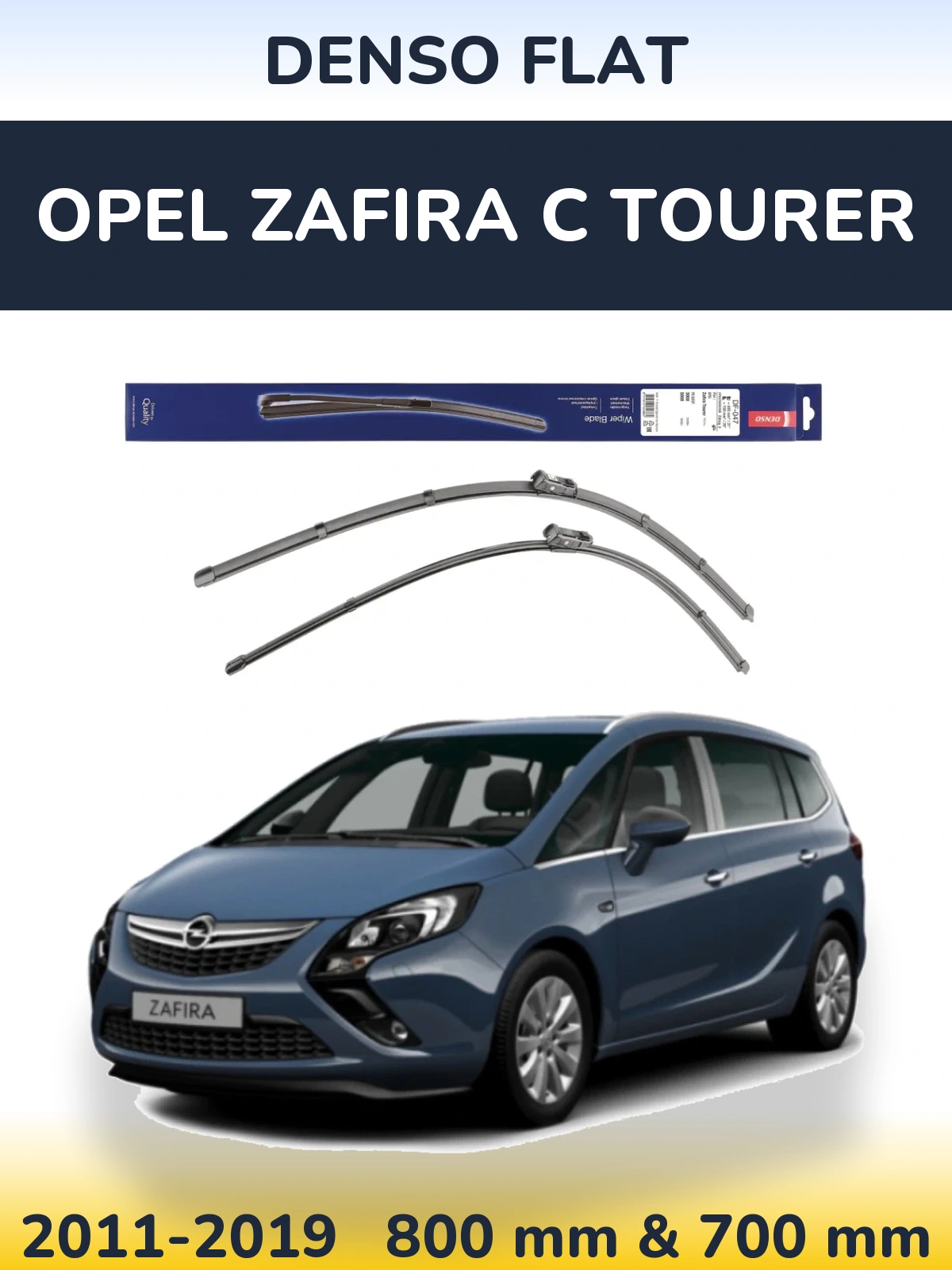 Комплект передних дворников Denso Flat 800 & 700 мм для Opel Zafira C Tourer 2011-2019