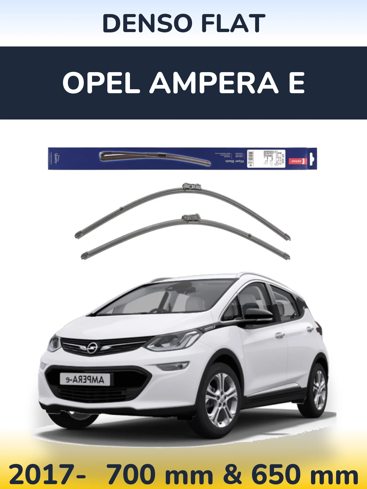 Комплект передніх щіток Denso Flat 700 & 650 мм для Opel Ampera E 2017-2026