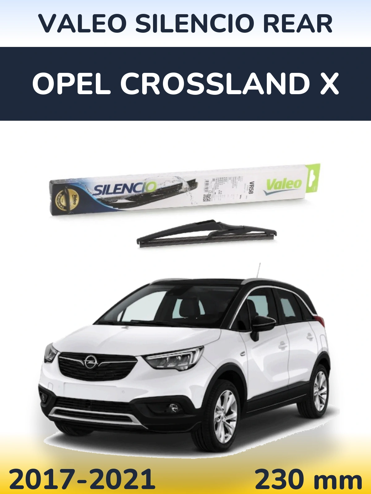 Rear wiper blade Valeo Silencio Rear 240 mm for Opel Crossland X 2017-2021