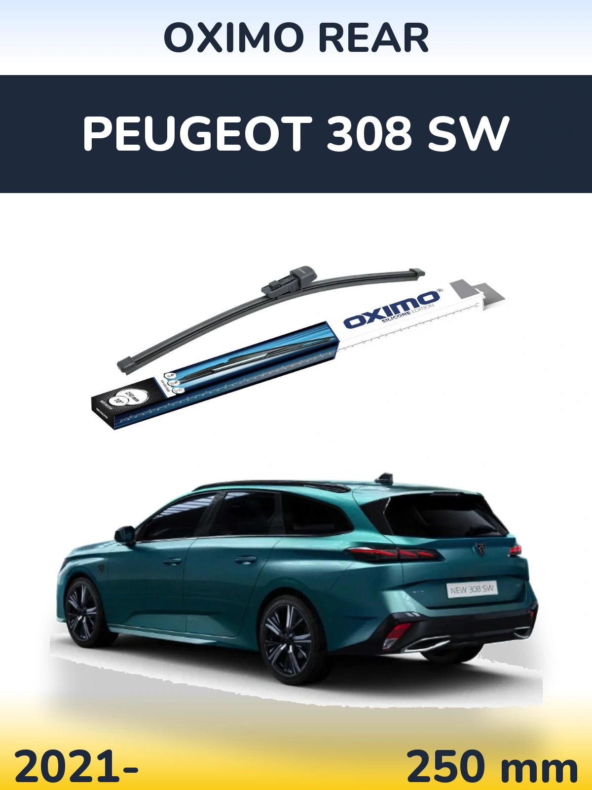 Rear wiper blade Oximo Rear 250 mm for Peugeot 308 SW 2021-2026