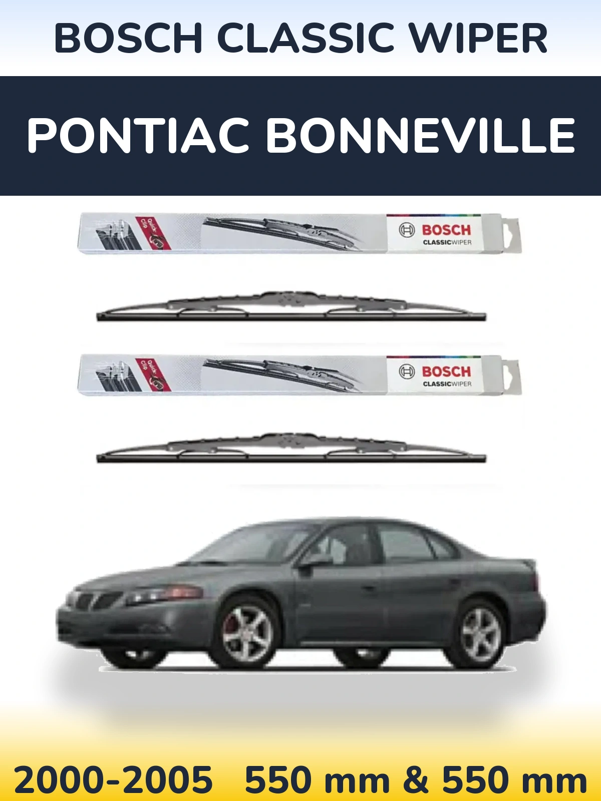 Комплект передних дворников BOSCH Classic Wiper 550 & 550 мм для Pontiac Bonneville 2000-2005