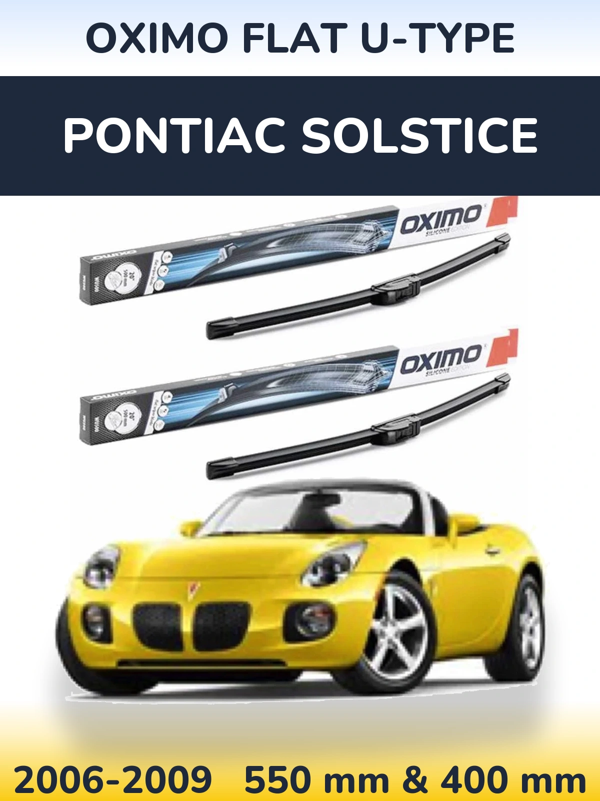 Комплект передних дворников Oximo Flat U-type 550 & 400 мм для Pontiac Solstice 2006-2009