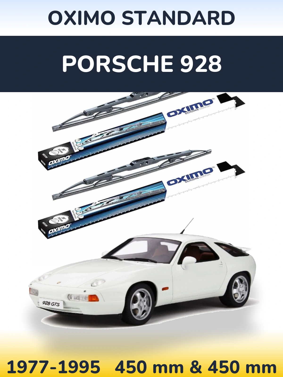 Комплект передніх щіток Oximo Standard 450 & 450 мм для Porsche 928 1977-1995
