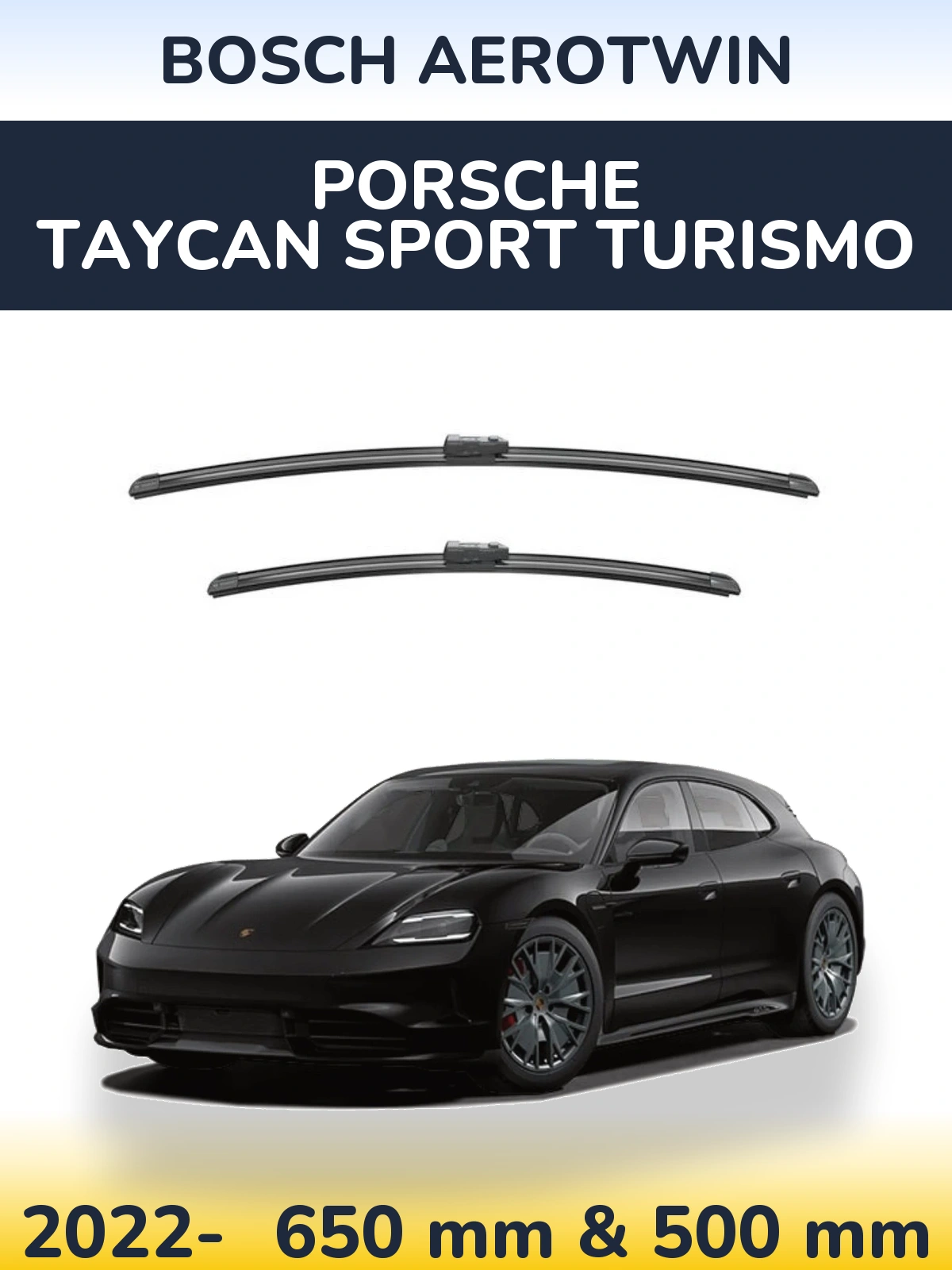 Комплект передніх щіток BOSCH AeroTwin 650 & 500 мм для Porsche Taycan Sport Turismo 2022-2026