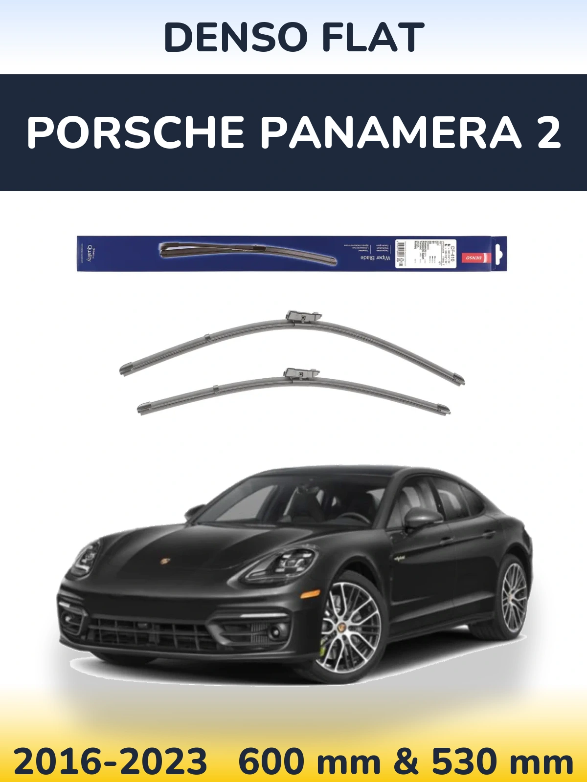 Комплект передних дворников Denso Flat 600 & 520 мм для Porsche Panamera 2 2016-2023