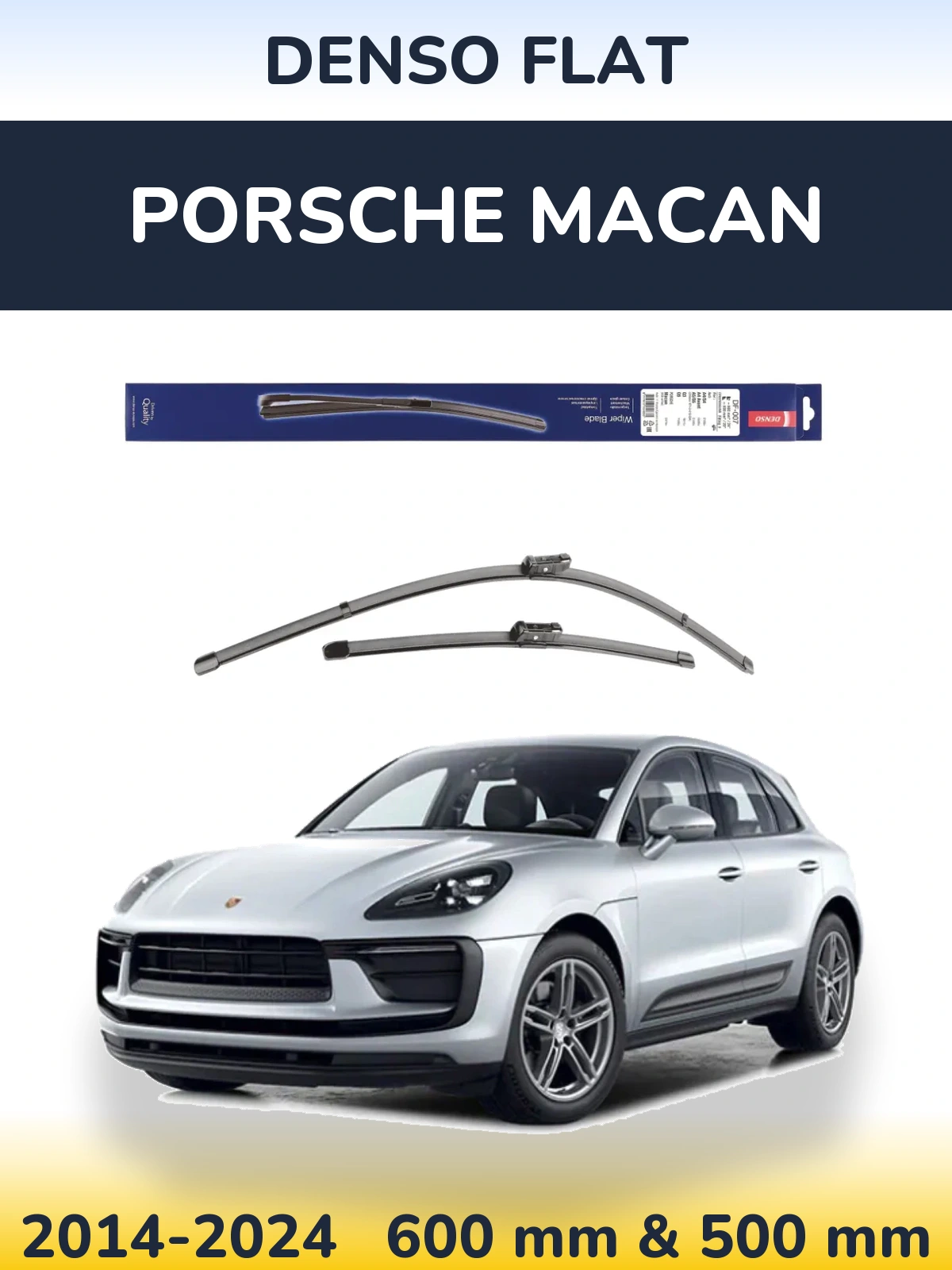 Комплект передніх щіток Denso Flat 600 & 500 мм для Porsche Macan 2014-2024