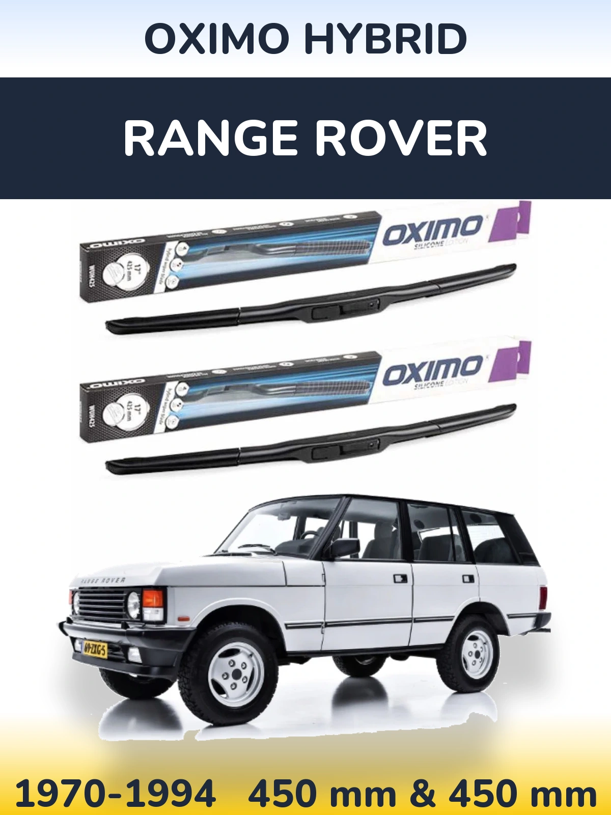 Комплект передних дворников Oximo Hybrid 450 & 450 мм для Range Rover  1970-1994