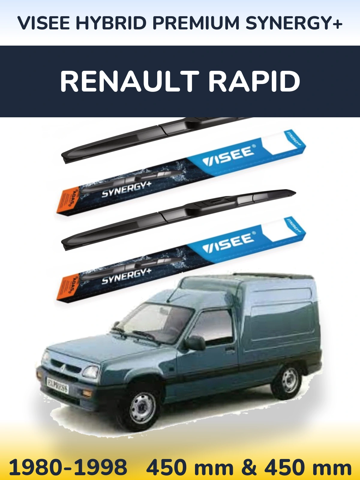 Комплект передніх щіток VISEE HYBRID PREMIUM SYNERGY+ 450 & 450 мм для Renault Rapid 1980-1998