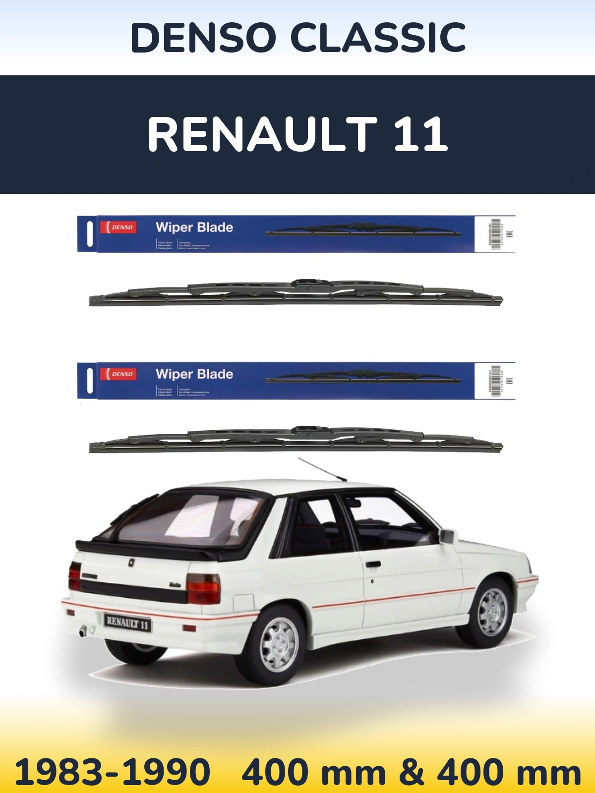 Комплект передніх щіток Denso Classic 400 & 400 мм для Renault 11 1983-1990