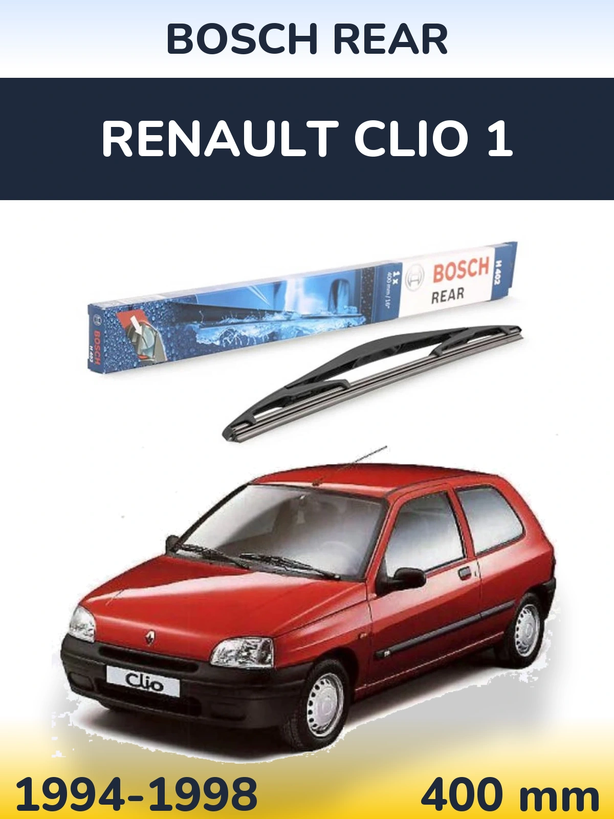 Задня щітка BOSCH Rear 400 мм для Renault Clio 1 1994-1998