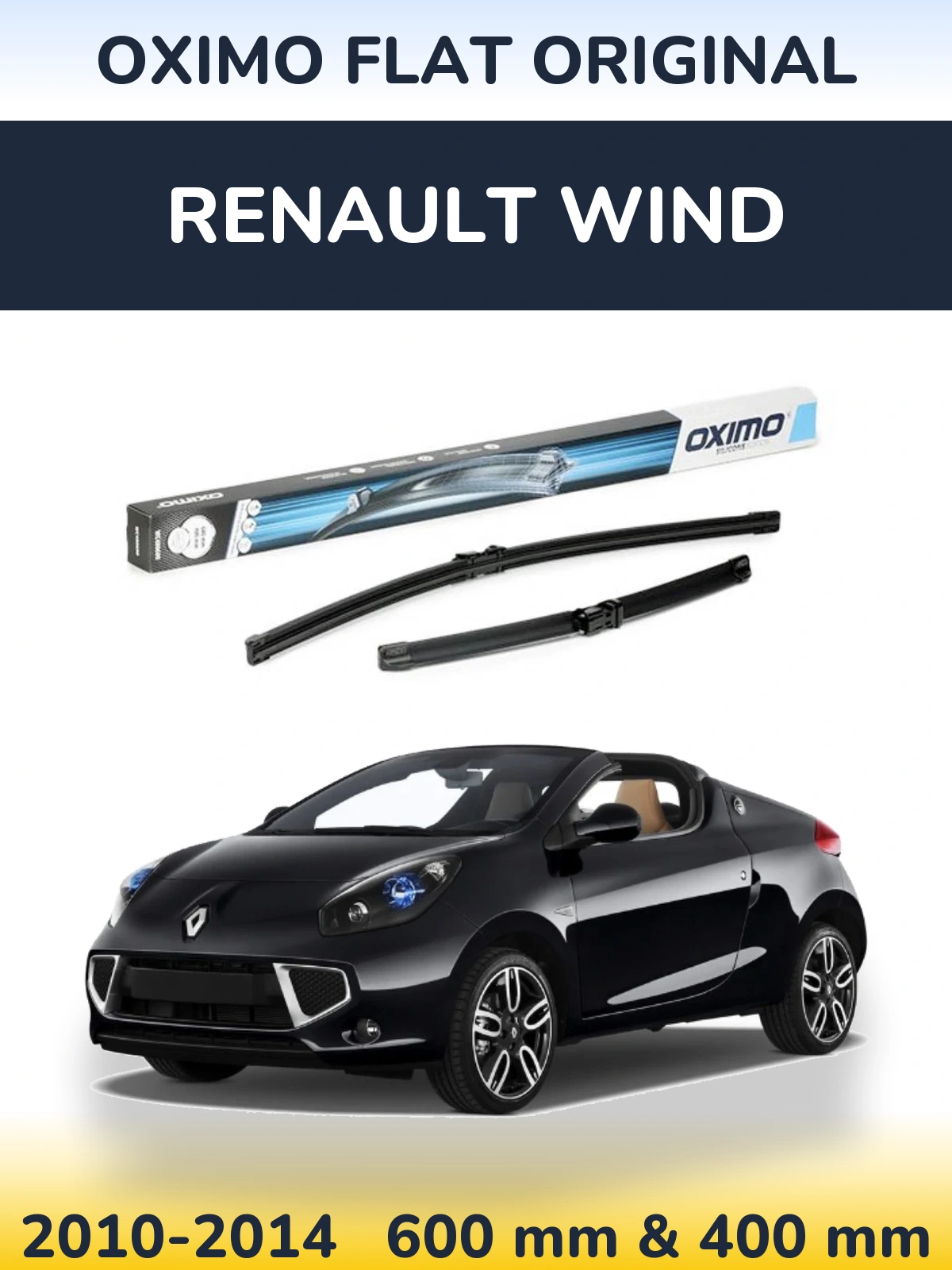 Комплект передних дворников Oximo Flat Original 600 & 400 мм для Renault Wind 2010-2014