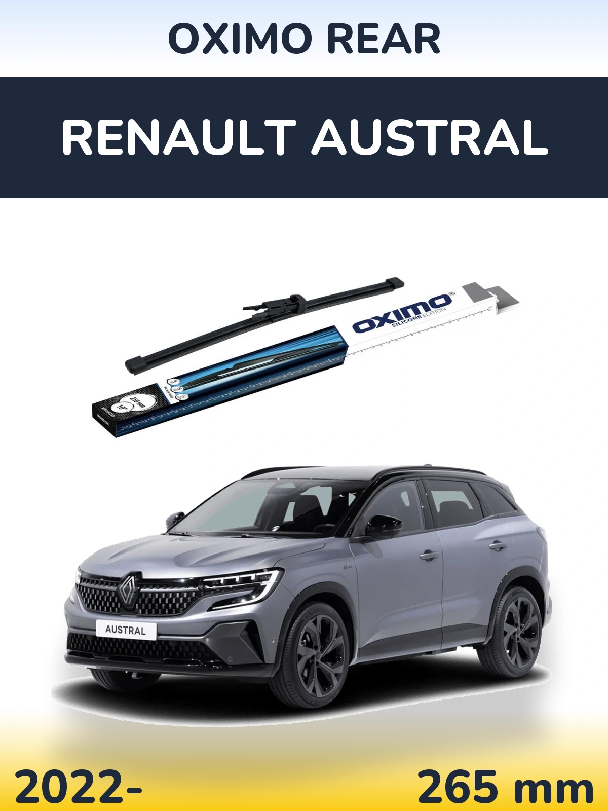 Rear wiper blade Oximo Rear 250 mm for Renault Austral 2022-2026