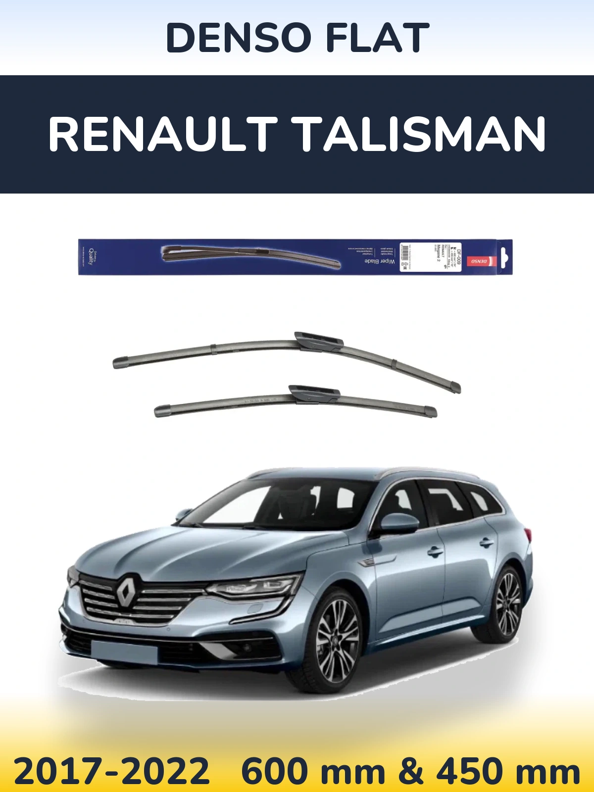 Комплект передніх щіток Denso Flat 600 & 450 мм для Renault Talisman 2017-2022