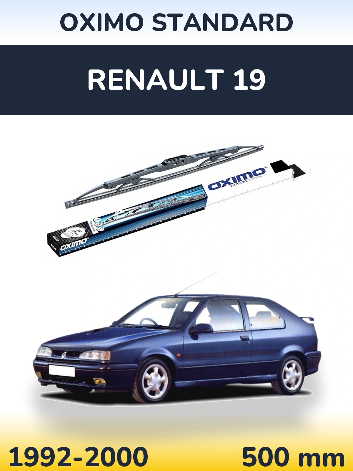 Задний дворник Oximo Standard 500 мм для Renault 19 1992-2000