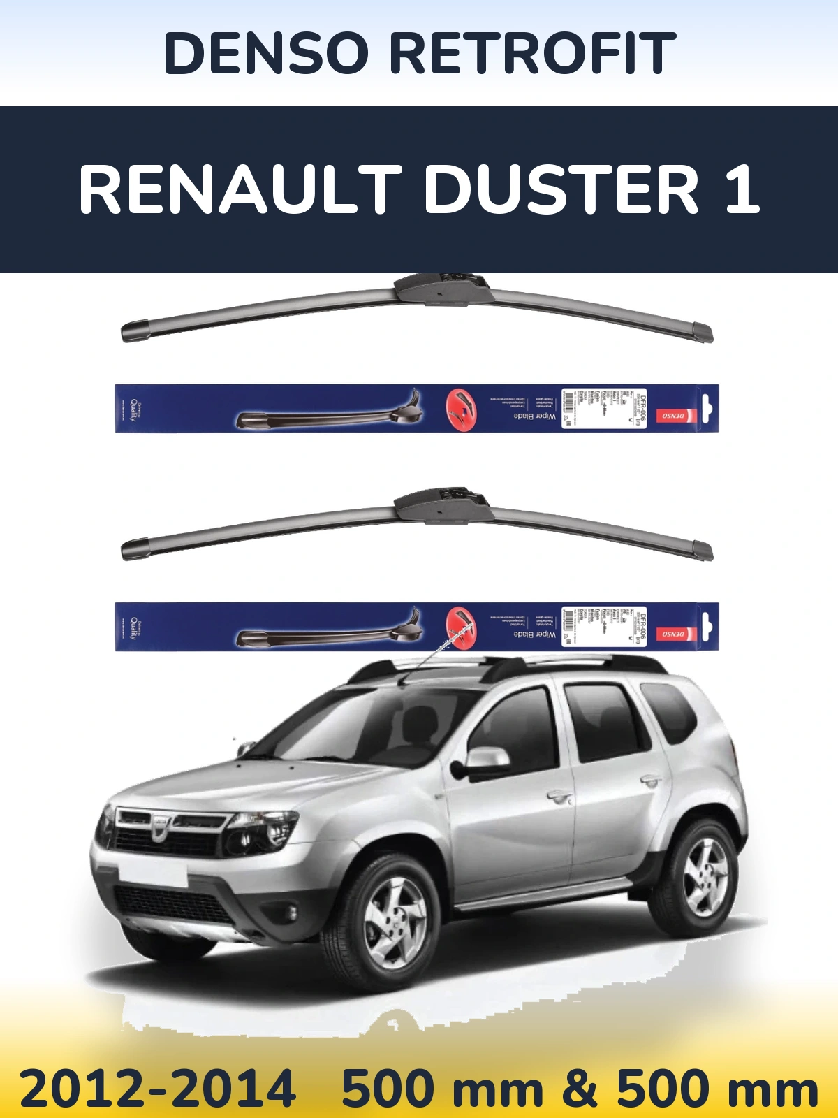 Комплект передних дворников Denso Retrofit 500 & 500 мм для Renault Duster 1 2012-2014