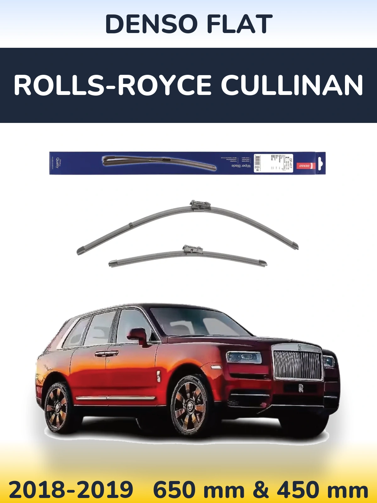Комплект передніх щіток Denso Flat 650 & 450 мм для Rolls-Royce Cullinan 2018-2019