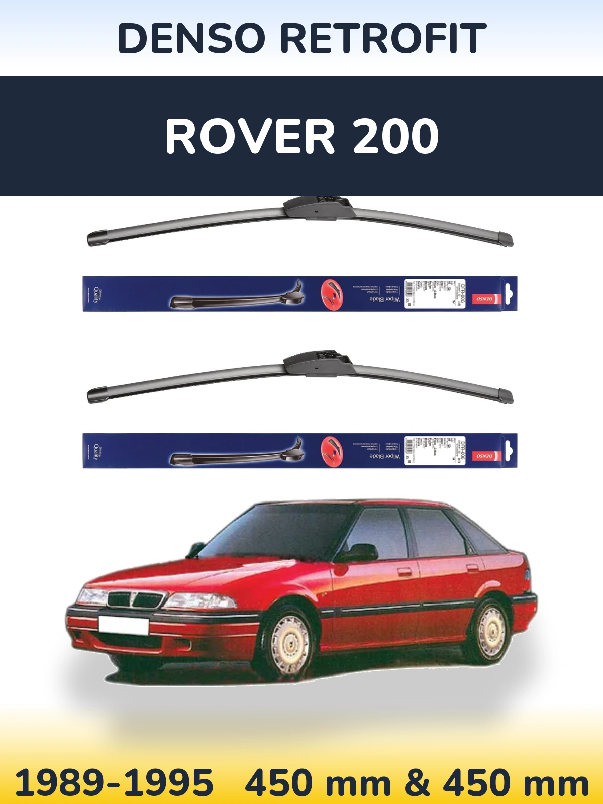 Комплект передніх щіток Denso Retrofit 450 & 450 мм для Rover 200 1989-1995
