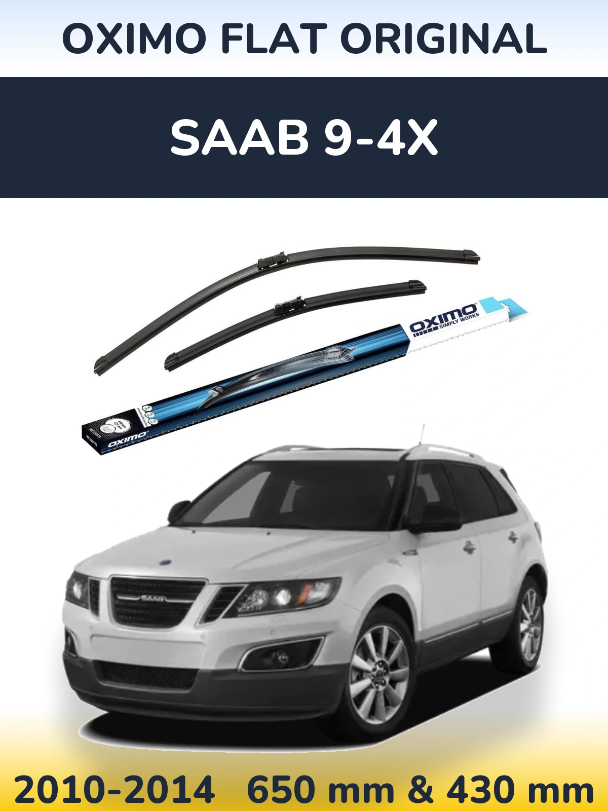 Комплект передних дворников Oximo Flat Original 650 & 430 мм для SAAB 9-4X 2010-2014
