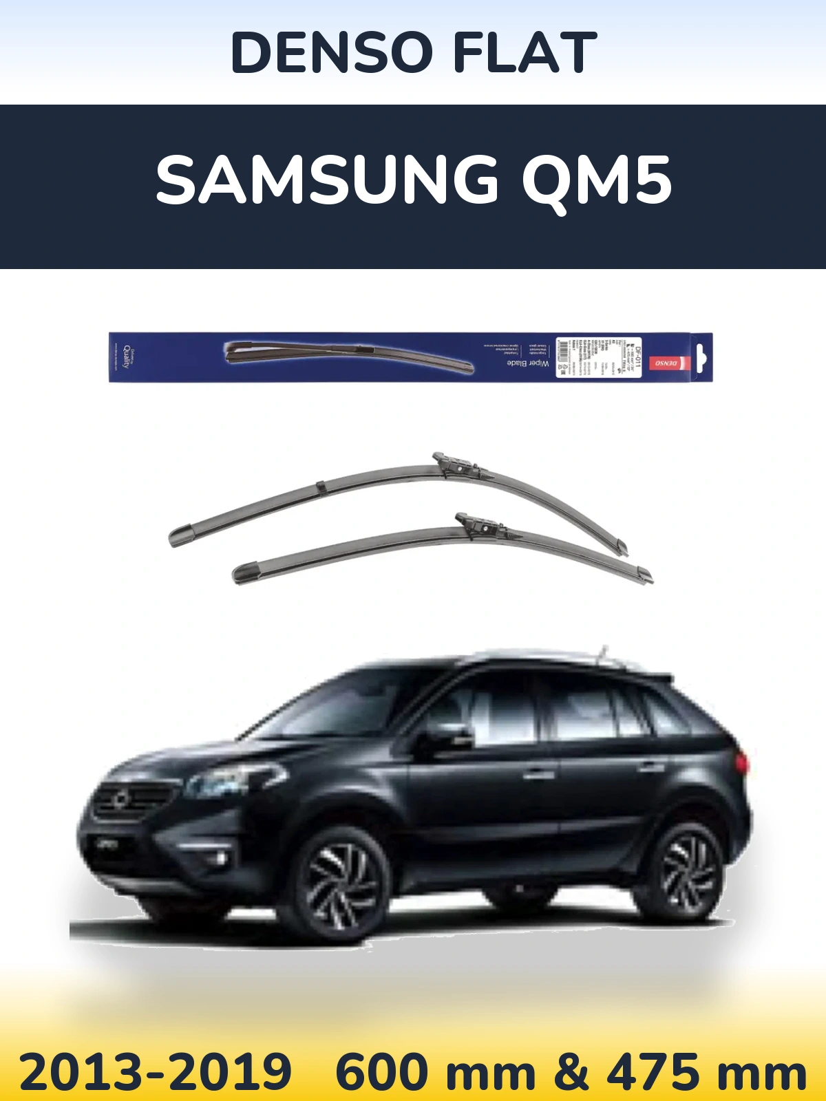 Комплект передніх щіток Denso Flat 600 & 475 мм для Samsung QM5 2013-2019
