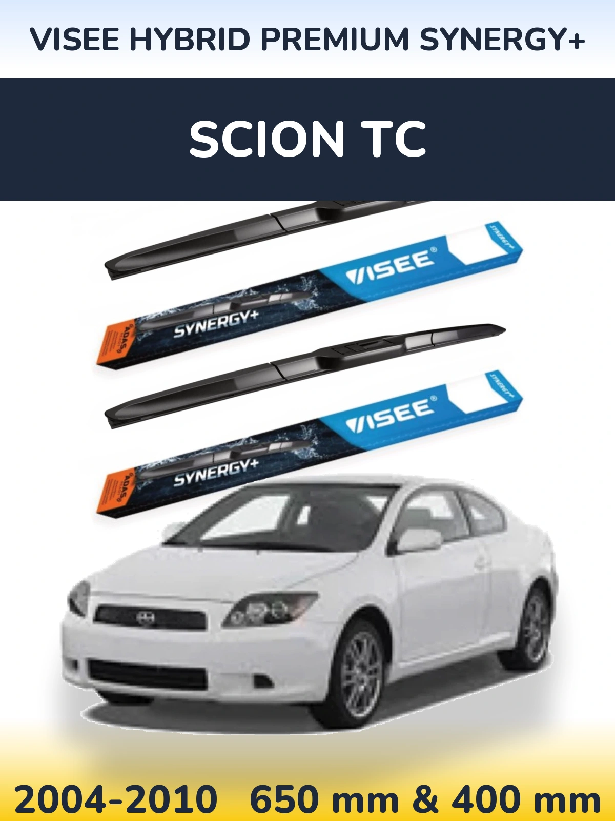Комплект передніх щіток VISEE HYBRID PREMIUM SYNERGY+ 650 & 400 мм для Scion tC 2004-2010