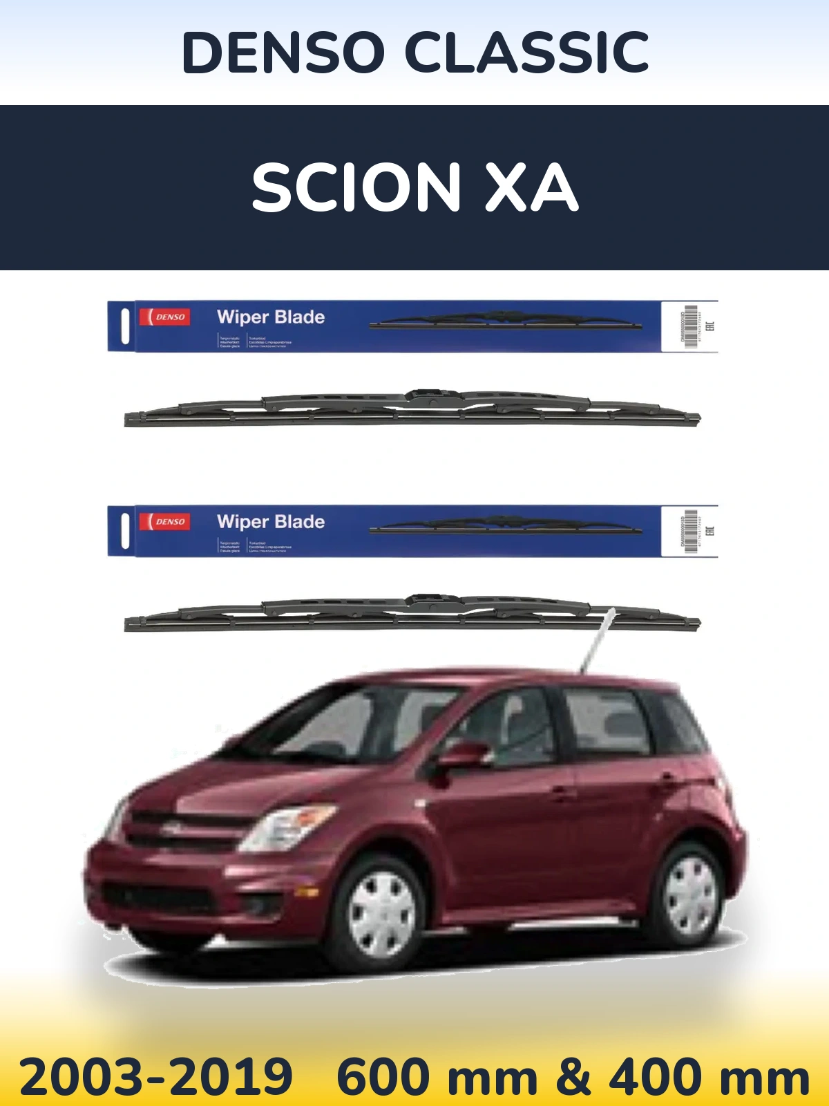 Комплект передніх щіток Denso Classic 600 & 400 мм для Scion xA 2003-2019