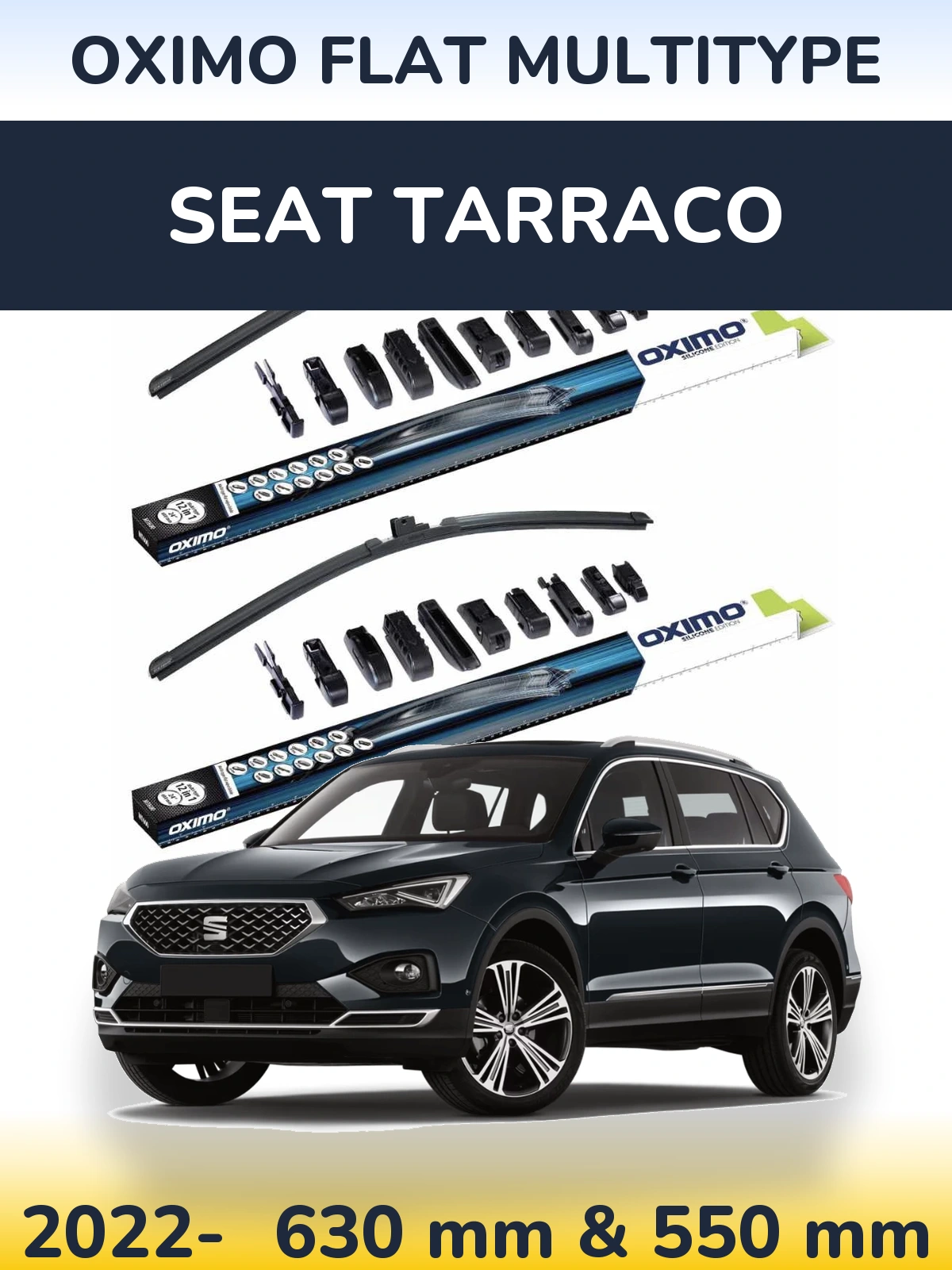 Комплект передних дворников Oximo Flat MultiТипe 600 & 550 мм для SEAT Tarraco 2022-2026