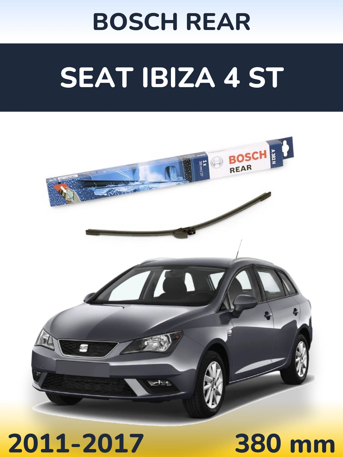 Задня щітка BOSCH Rear 380 мм для SEAT Ibiza 4 ST 2011-2017